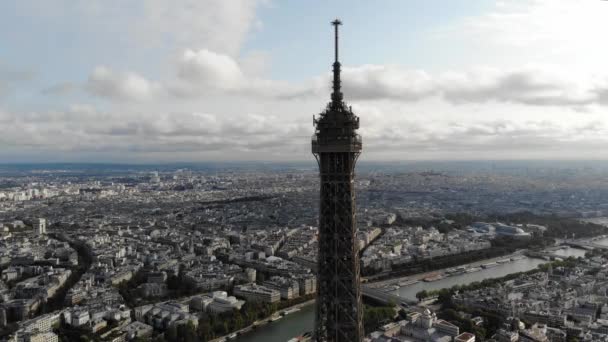 Γαλλία Παρίσι Aerial Top deck view of Eiffel Tower — Αρχείο Βίντεο