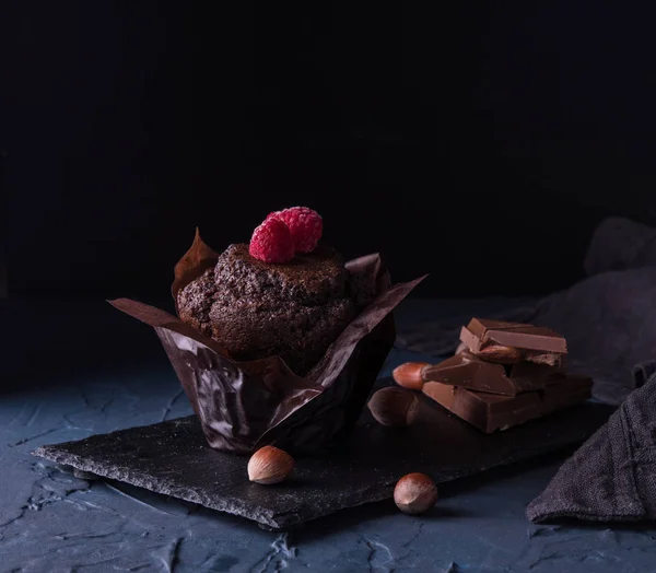 Κέικ Σοκολάτας Βατόμουρο Darkphoto — Φωτογραφία Αρχείου