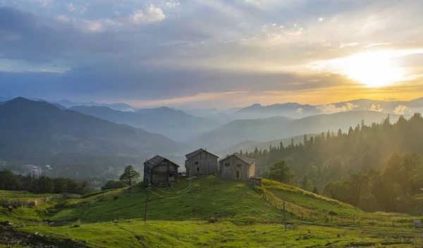 Prachtig landschap van de zomer bergvallei in Georgië — Stockfoto