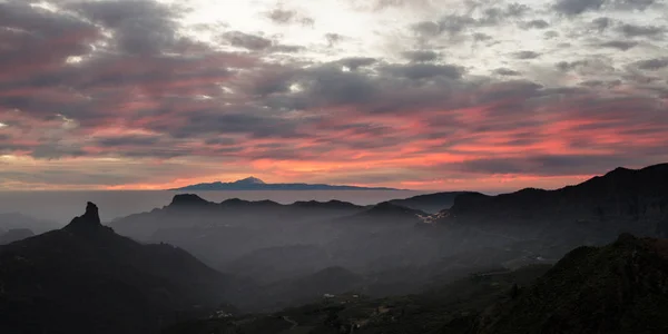 Roque Nublo Coucher de soleil Gran Canaria Images De Stock Libres De Droits