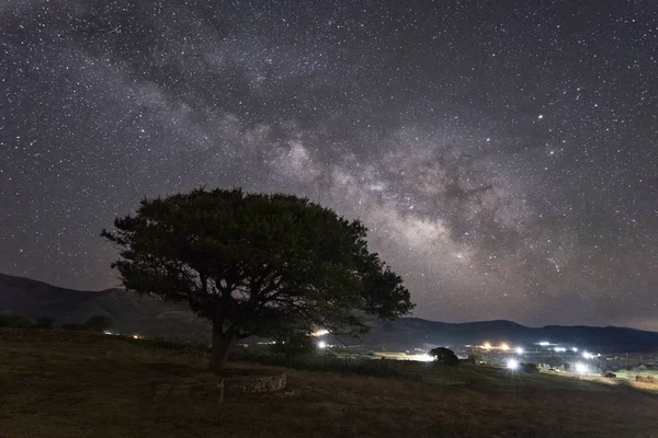 Milchstraße über Naxos-Insel Griechenland — Stockfoto