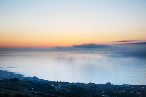 Niebla Que Cubre Costa Jurásica Dorset Tomada Isla Portland —  Fotos de Stock