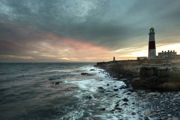 Portland Bill Latarni Sunset Dorset — Zdjęcie stockowe