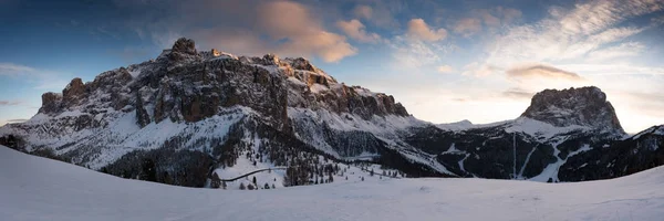 Luz Luna Sobre Passo Gardena —  Fotos de Stock