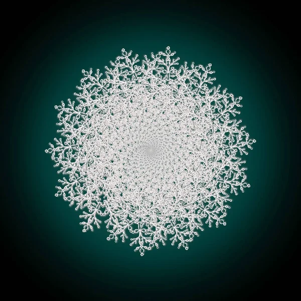 Snowflake mandala on a dark background. — Stock Photo, Image