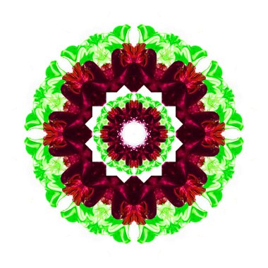 Kaleydoskop suluboya kutsal geometrinin bir elementi olarak resmedilir. Simya, din, felsefe, astroloji ve maneviyat için evrensel altyapı