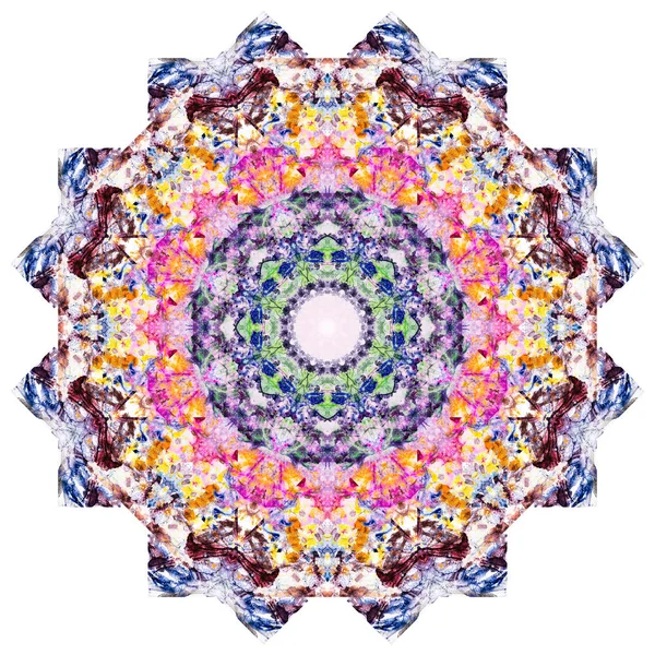 Kaleidoscop Acuarelă Vopsele Element Geometrie Sacră Fundal Roșu Universal Pentru — Fotografie, imagine de stoc