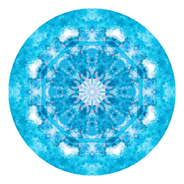 Kaleidoscope Watercolor Paints Element Sacred Geometry Universal Blue Background Alchemy — Stock Photo, Image