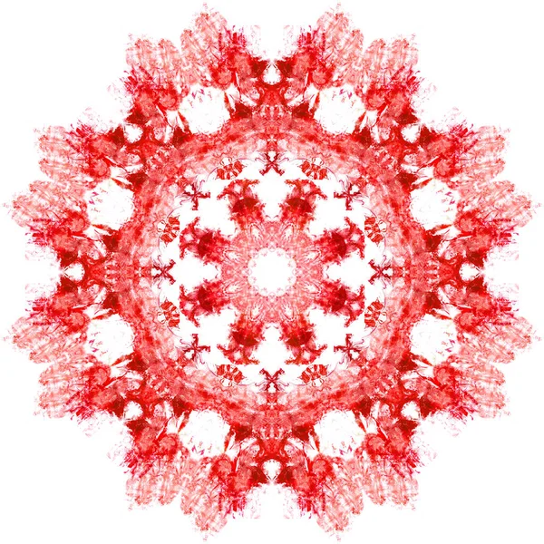 Kaleidoskop Aquarellmalerei Als Element Sakraler Geometrie Universeller Roter Hintergrund Für — Stockfoto