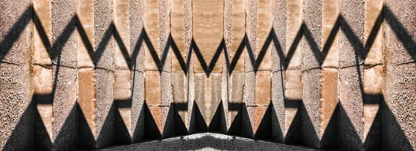 Hell Beleuchtete Treppe Mit Symmetrischen Schatten Horizontaler Rahmen — Stockfoto