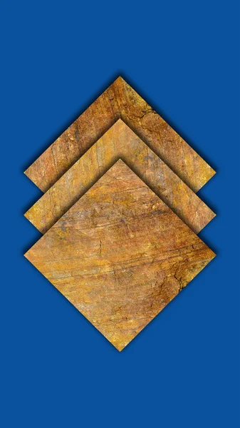 Fondo Pantalla Diseño Arte Sobre Fondo Azul Tres Paneles Piedra — Foto de Stock