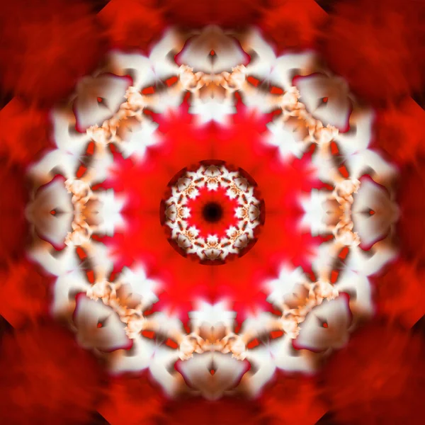 Абстрактная Красочная Красная Сияющая Гипнотическая Концепция Симметричный Узор Орнаментальный Декоративный — стоковое фото