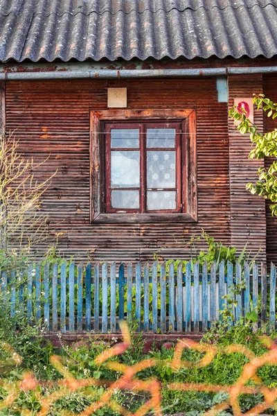 Facade Old Wooden House Window Village — Stock Photo, Image