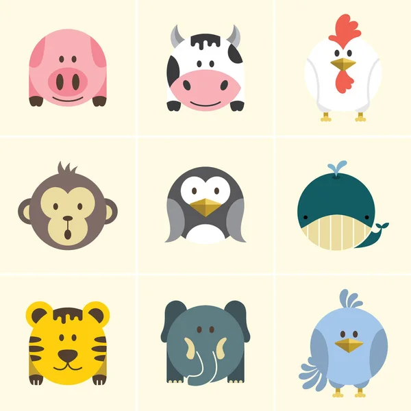 Cute Animals Circle Vector with eps File