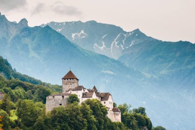 Close view of Vaduz castle and Alps, Lichtenstein clipart