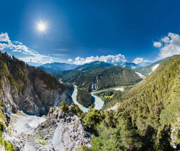 Rhine Gorge, Szwajcarii Grand Canyon z Il Spir — Zdjęcie stockowe