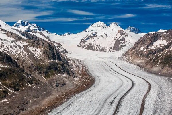 Detail na ledovec Aletsch, Jungraujoch za — Stock fotografie