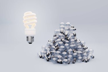 Daha koyu floresan ampul tungsten yukarıda resmini