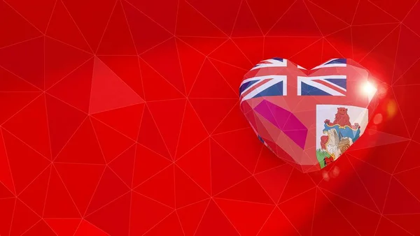 Bermuda national flag 3D heart background. 3D illustration — Stock fotografie