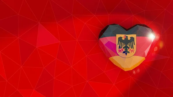 Repubblica federale di Germania bandiera nazionale 3D sfondo del cuore. 3. — Foto Stock