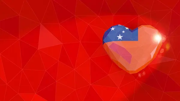 Stato indipendente di Samoa bandiera nazionale 3D sfondo del cuore. 3D — Foto Stock