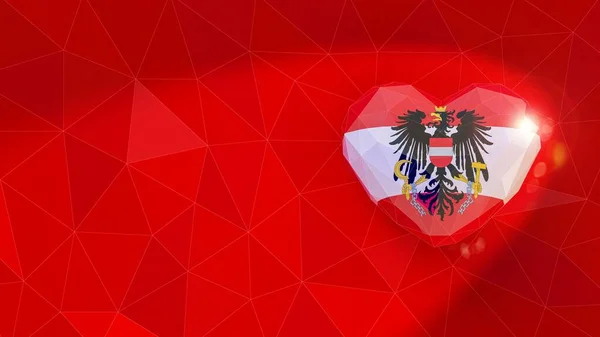 República de Austria bandera nacional 3D fondo del corazón. Ilustración 3D — Foto de Stock