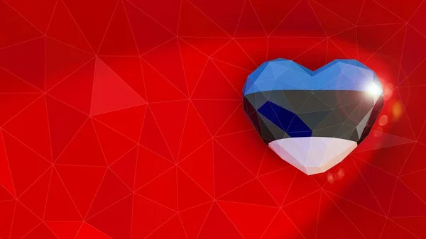Національний прапор Республіки Естонія 3d heart background. 3d ілюзія — стокове фото