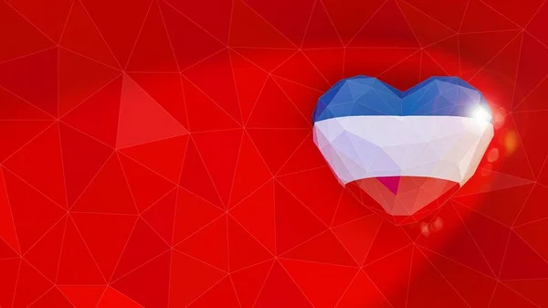Державний прапор Республіки Сербія 3d heart background. 3d celebrstr — стокове фото