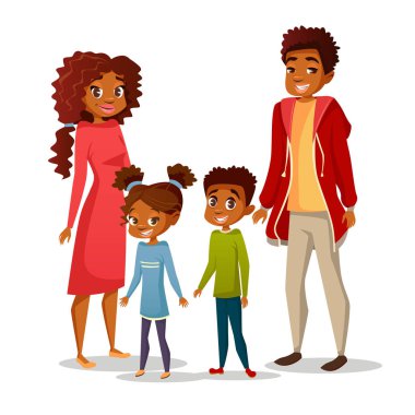 Afro Amerikan aile vektör çizim