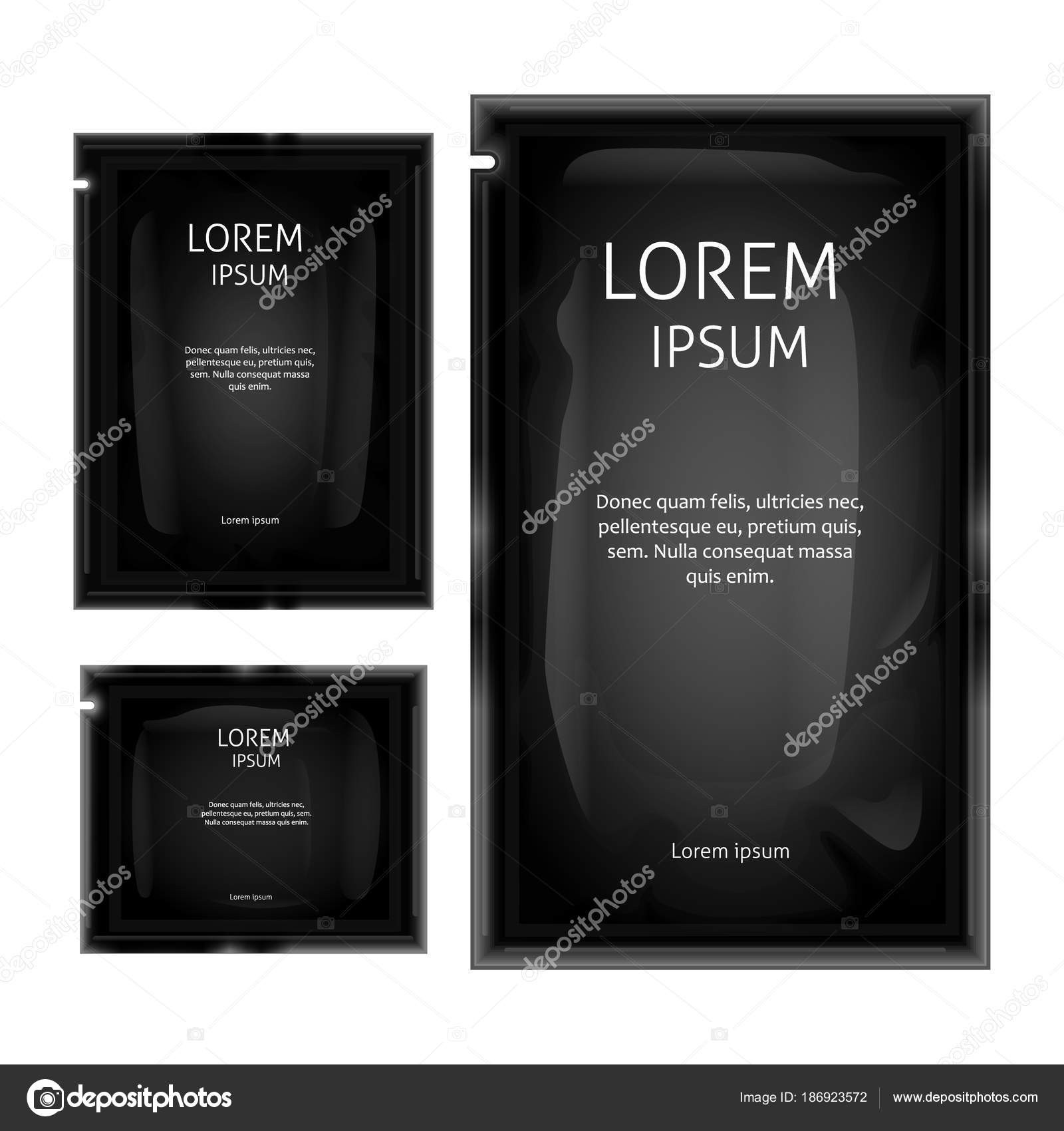 Download Vector Black Blank Sachet Foil Bag Package Mockup Vector Image By C Vectorpouch Vector Stock 186923572