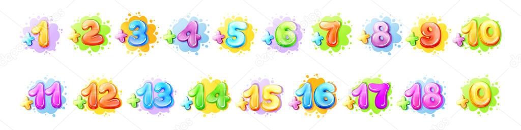 Vector cartoon kids age restrictions signs set