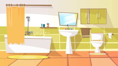 Vektör çizgi film banyo iç arka plan