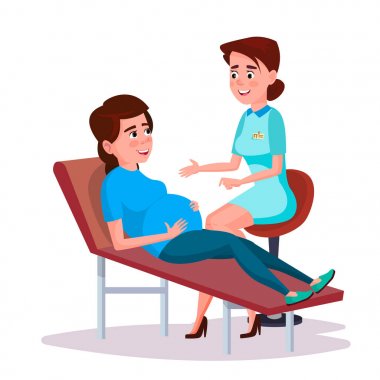 Vektör karikatür prenatal doktor consultatio
