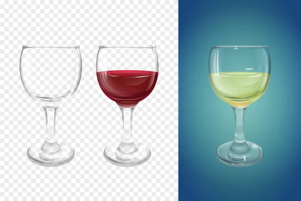 Wine glass vector illustration realistic crockery