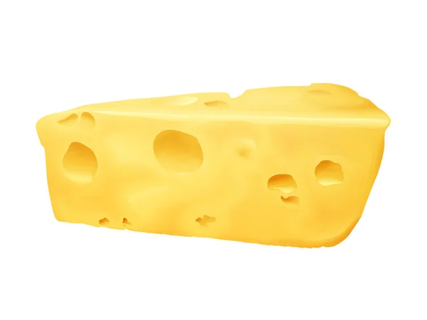 Ilustração vetorial realista de queijo 3D — Vetor de Stock