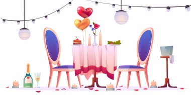 Romantik bir buluşmadan sonra restoran masası izole edilmiş.