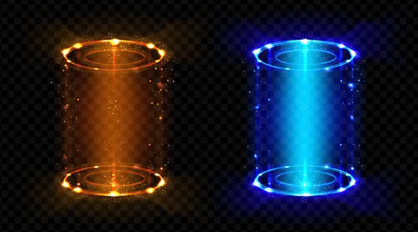 Portal mágico fantasía holograma futurista telepuertos — Vector de stock