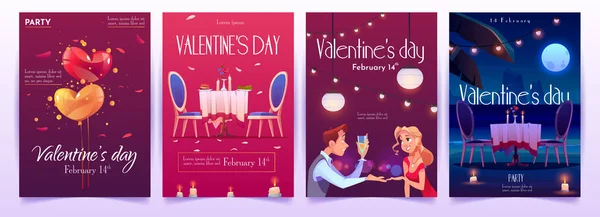 Valentines day banners set. Invitation for dating