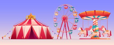 Sirk çadırı sanatı olan lunapark.