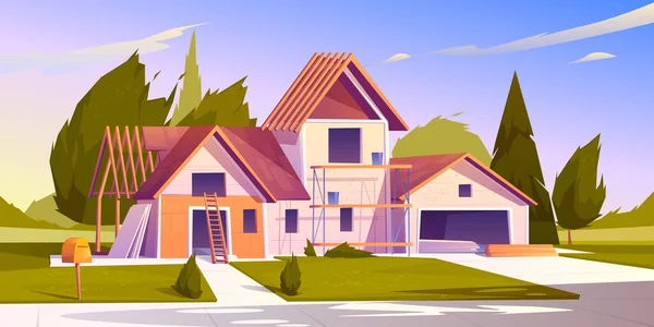 Ev inşaatının vektör illüstrasyonu — Stok Vektör