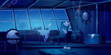 Geceleri terk edilmiş eski bir korsan kulübesi.