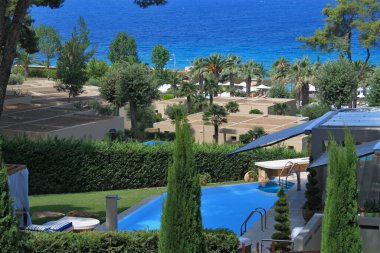 Sani, Kassandra yarımadasındaki plajlardan biri, Halkidiki, Makedonya, Greec
