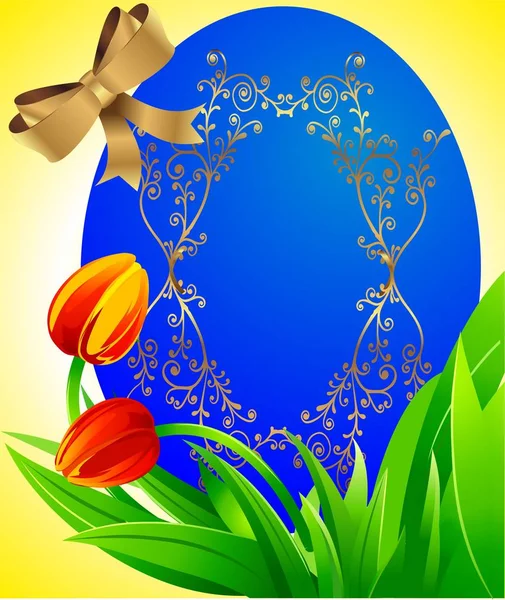 Easter decoration with Easter egg — Stock Vector