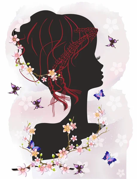 Woman and butterflies — Stock Vector