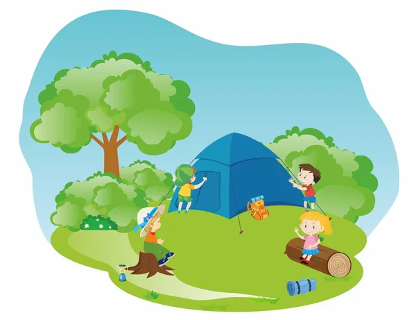 On a holiday camp — Stock Vector