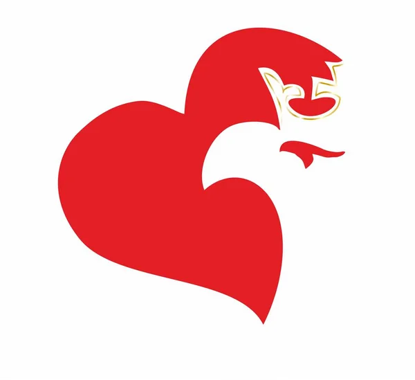 Φόντο με καρδιά και αετός — Διανυσματικό Αρχείο