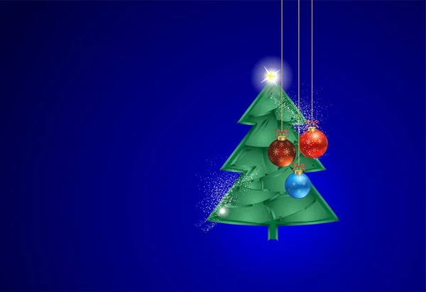 Christmas decoration with Christmas tree — Stock Vector