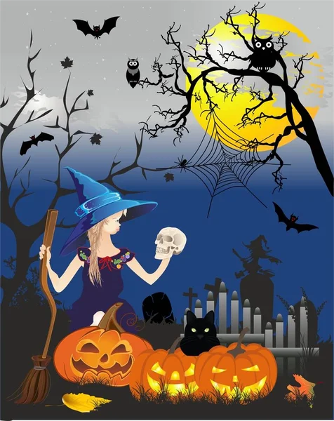 Picture on Halloween — Stock Vector