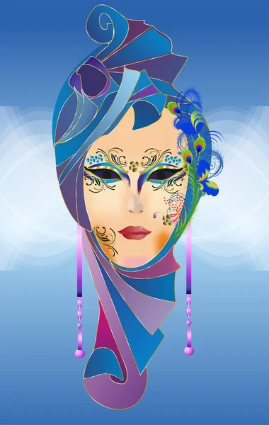 カーニバル マスクの女性 — ストックベクタ