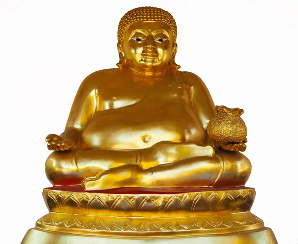 Goldene Buddha Statue Auf Weißem Hintergrund — Stockfoto